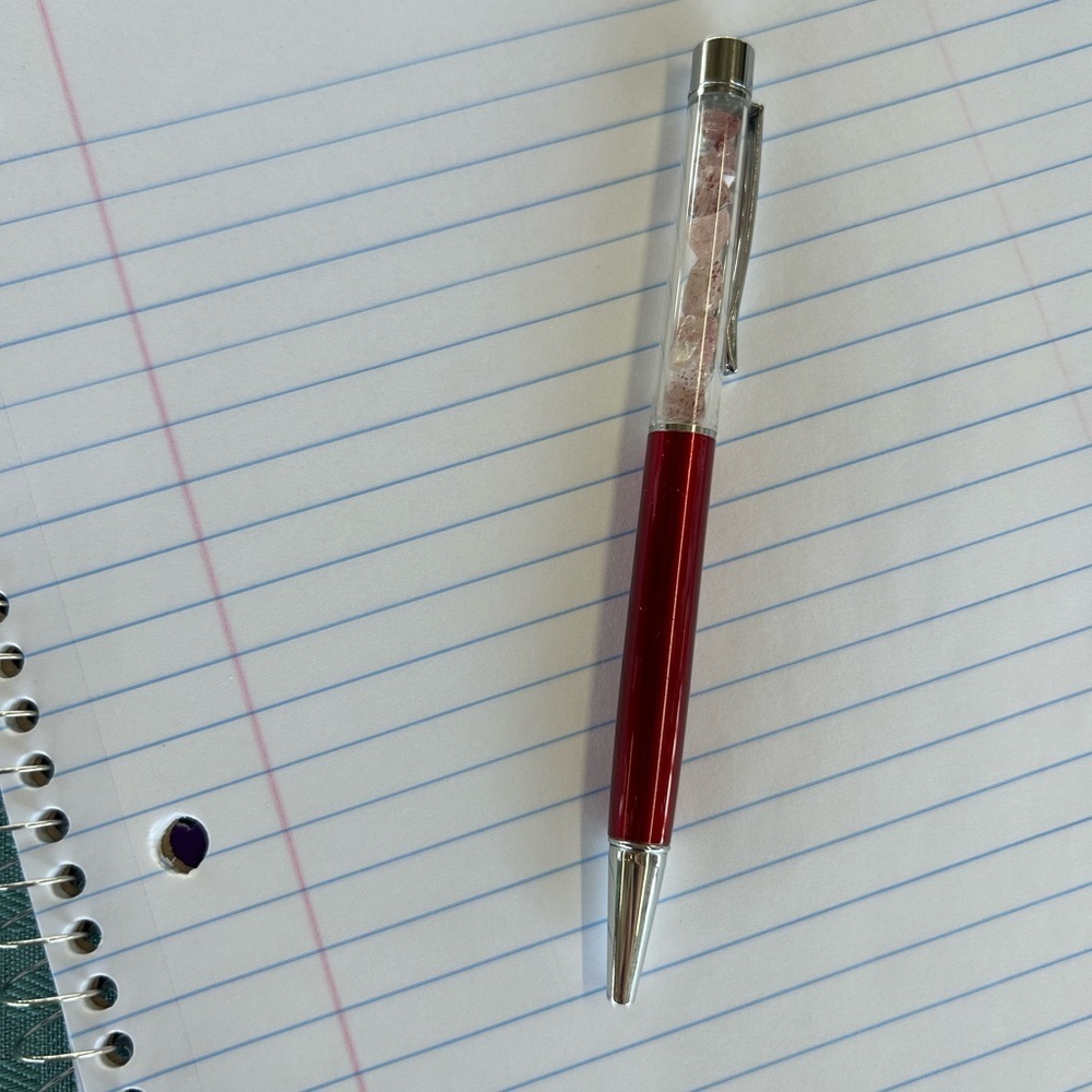 Red Metallic Strawberry Quartz Pen
